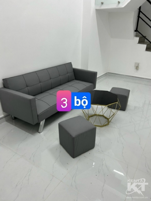 Bộ sofa bed xám có tay