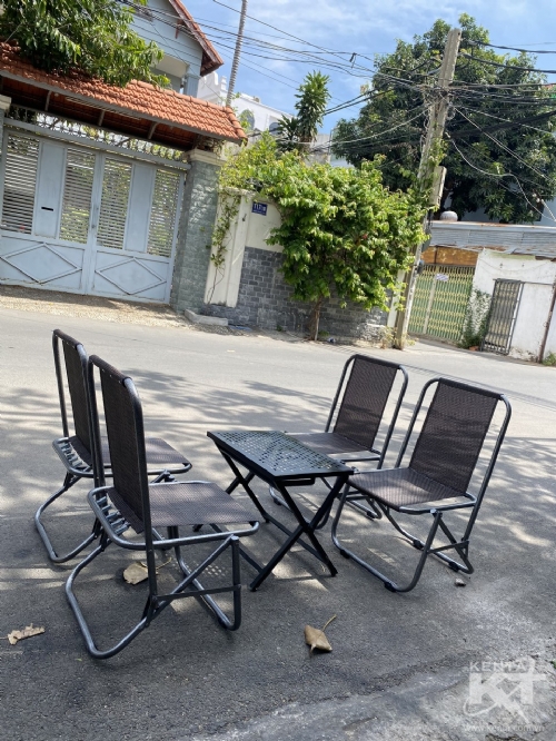 Ghế xếp nâu lưng thấp