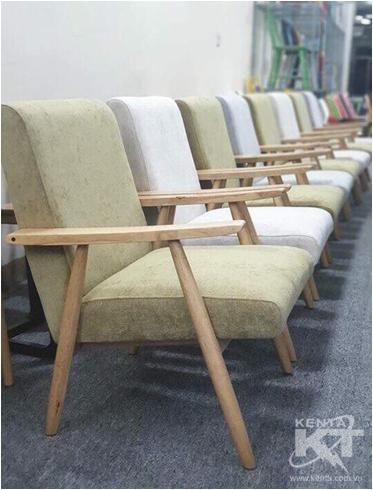 SOFA CHÂN TRÒN gỗ cao su