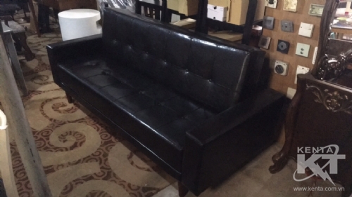 GHẾ SOFA BED DA MÀU ĐEN  NÂU
