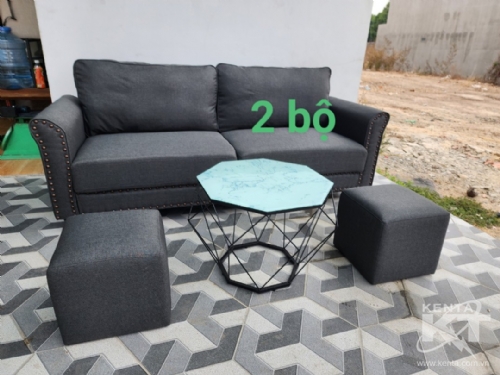 Bộ sofa ghi đôn vuông