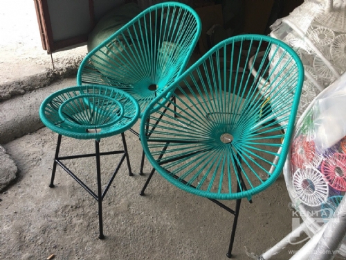 Bộ bàn ghế dây thung mà xanh