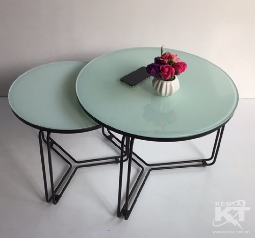 Bàn sofa đôi mặt kính